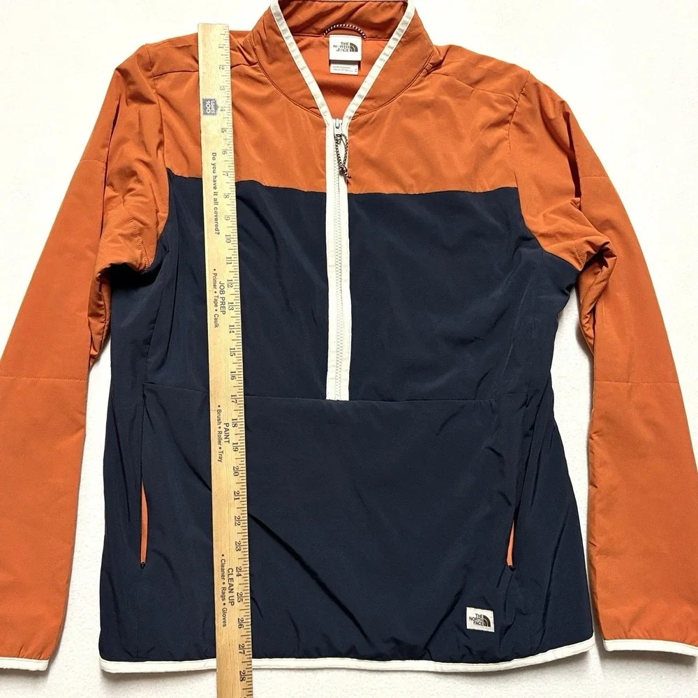 The North Face‎ Half Zip Pullover Jacket Mens M Orange Navy Windbreaker Gorp TNF